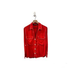 Zara Button Down Red Size M Blouse